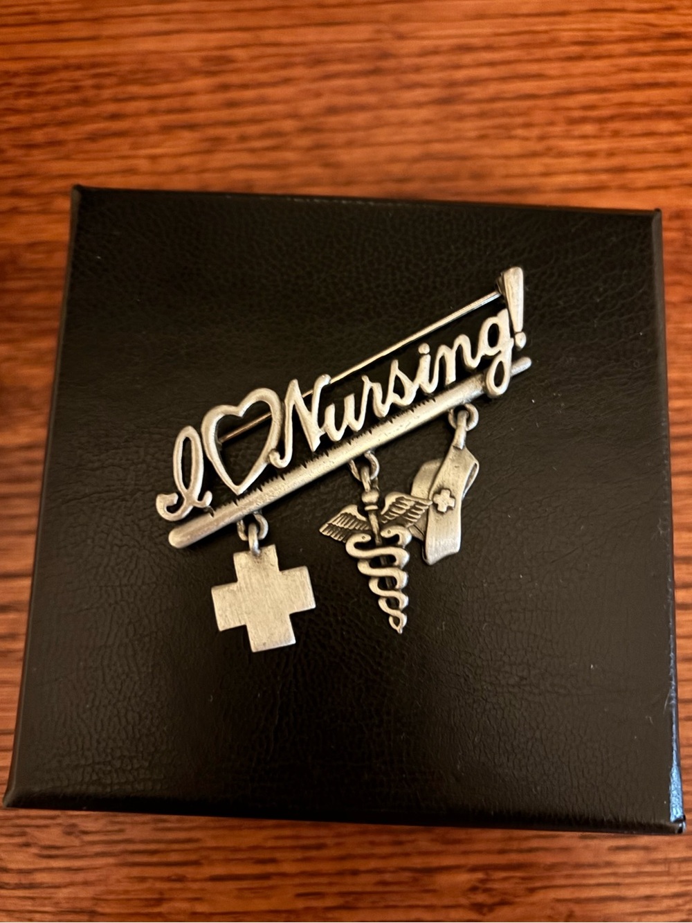 Vintage JJ Jonette I Love Nursing Brooch Dangling Charms Signed